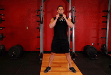 Goblet squat demonstration