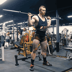 Barbell back squat demonstration